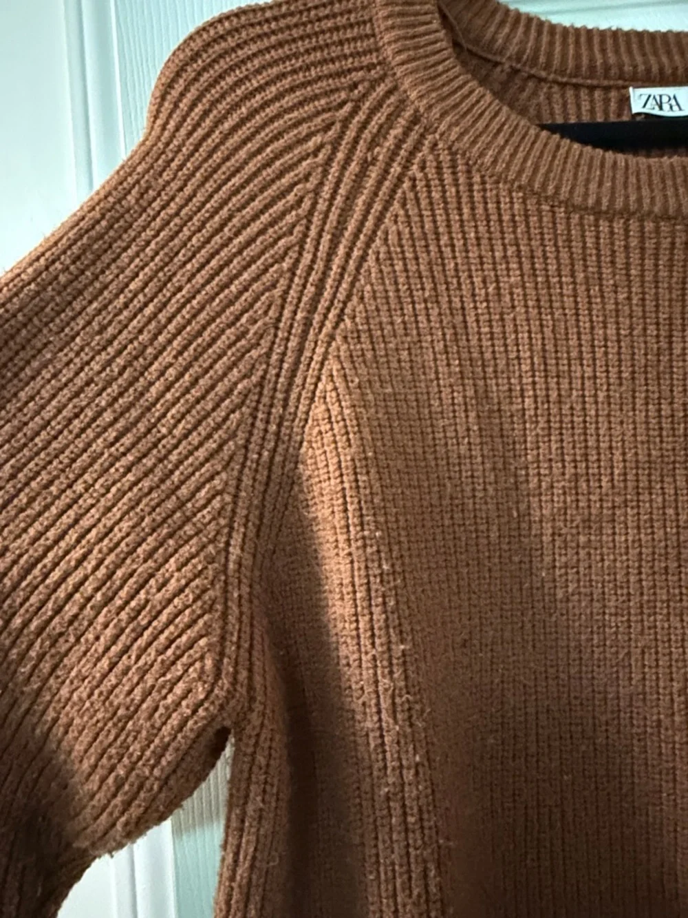 Zara Burnt Orange Ribbed Pullover Sweater Dress - Picture 3 of 5